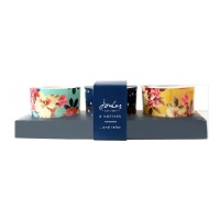 Set of 3 Glass Tea Lights By Joules